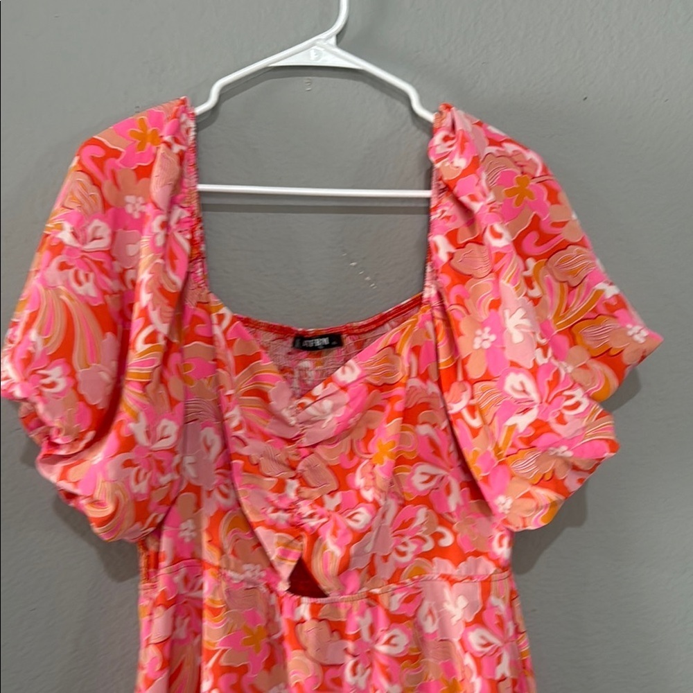 Psychedelic paisley 70s print cottagecore Floral Pink Maxi Dress - Picture 6 of 13